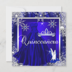 Invitation Quinze ans élégants Royal Blue pour Quinceanera 15