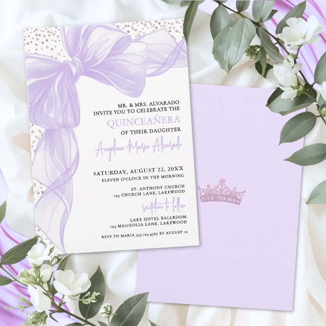 Invitation Quinze ans pourpre (Purple Quinceanera Invitation
)
