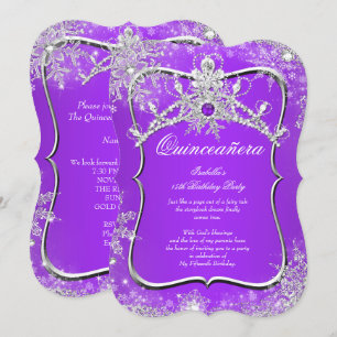 Invitation Quinze ans Purple Winter Wonderland