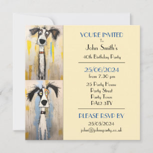 Invitation Quirk Chien fête d'anniversaire