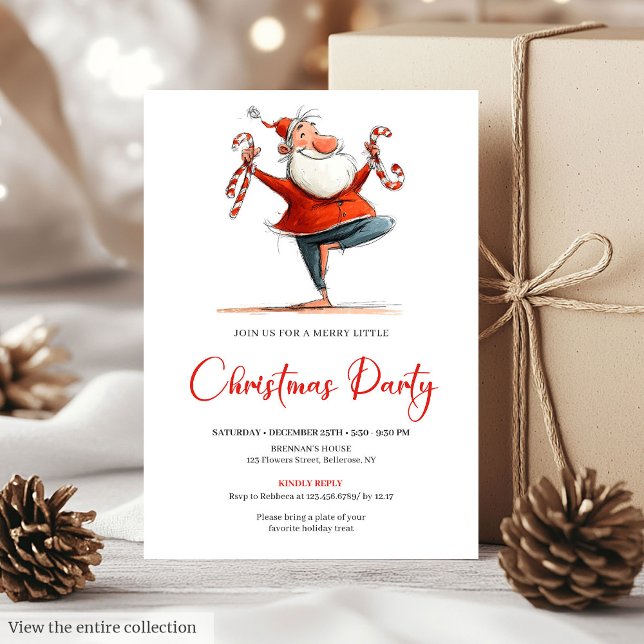 Invitation Quirky Santa Claus Funny Printable Party Invite (Quirky Santa Claus Funny Printable Party Invite)