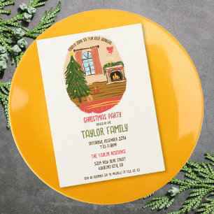 Invitation Quirky Whimsical Main dessinée Dîner de Noël