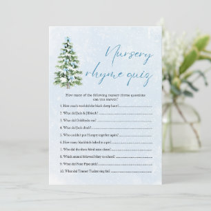 Invitation Quiz de comptines de Noël Blue Bows pour Baby Show