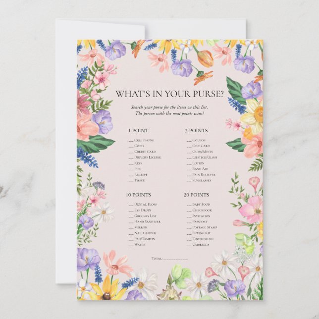 Invitation Qu'y a-t-il dans votre Baby shower de poche (Devant)