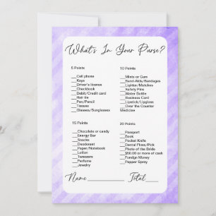 Invitation Qu'y a-t-il dans votre Fête des mariées Purse Purp