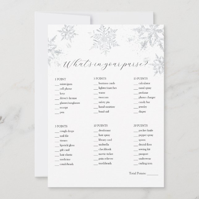 Invitation Qu'y a-t-il dans votre jeu de douche à sac (Devant)