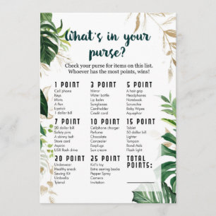 Invitation Qu'y a-t-il dans votre sac Safari Baby shower Jeu