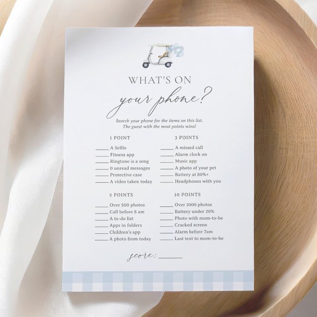 Invitation Qu'y a-t-il sur votre téléphone Golf Shower Game (Créateur téléchargé)