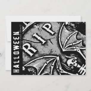 Invitation R.I.P. Chauve-Souris Squelette de la Mort Gothique