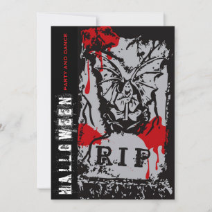 Invitation R.I.P. Mort Tombe Sanglante Fête Halloween