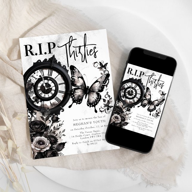 Invitation R.I.P. Trente | Fête du 40e anniversaire (Créateur téléchargé)