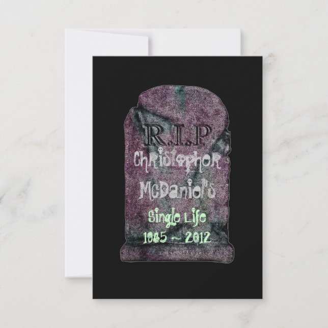 Invitation "R.I.P Vie de Célibataire"- Enterrement de vie de  (Devant)