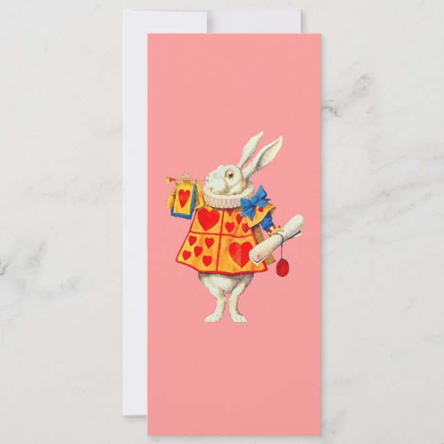 Invitation Rabbit Alice Wonderland ~ Changement de couleur d' (Devant)