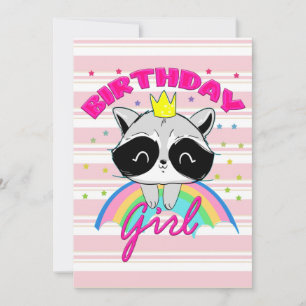 Invitation Raccoon Anniversaire Fille Animal Party Raccoon Am
