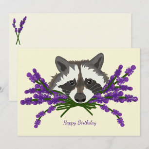 Invitation Raccoon avec lavande