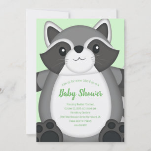 Invitation Raccoon Baby shower vert