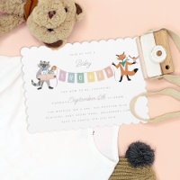 Raccoon Fox Forest Friends Neutral Baby shower
