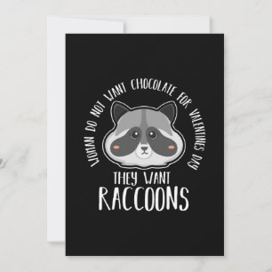Invitation Raccoon Lover Raccoon pour la Saint Valentin
