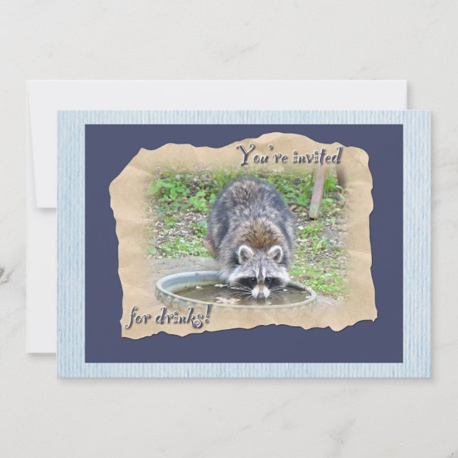 Invitation Raccoon - Vous êtes invité à boire (Devant)