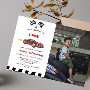 Invitation Race Car Boy 3e fête d'anniversaire