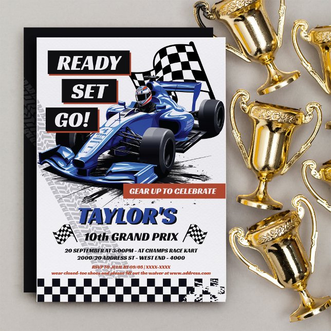 Invitation Race Car Formule Un Anniversaire (Race on over to this fantastic derby inspired invitation!)