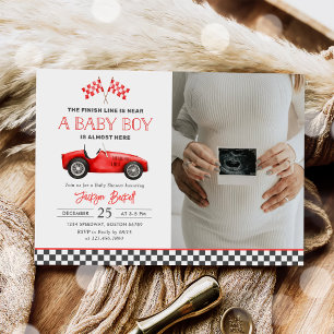 Invitation Race Car Red Racing Boy Baby shower Photo