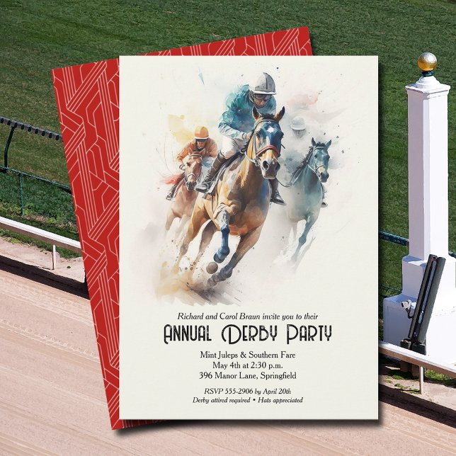 Invitation Race Hors Derby Party (Racehorses and Jockeys Derby Party Invitations - INSTANT DOWNLOAD and/or PRINTED or both!)