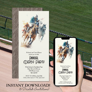 Invitation Racehores et Jockeys Brown Derby Party