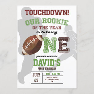 Invitation Racine de l'année Premier anniversaire de football