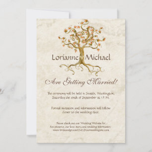 Invitation Racines d'Arbre Tourbillonnantes Parchemin Antiqui