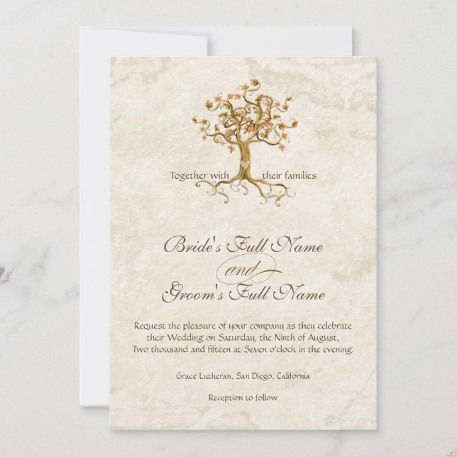 Invitation Racines de l'arbre de rotation Parchemin ancien Mo (Devant)