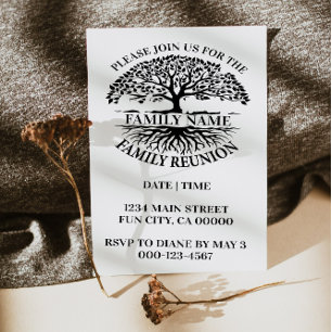 Invitation Racines familiales Réunion Famille Arbre familial 