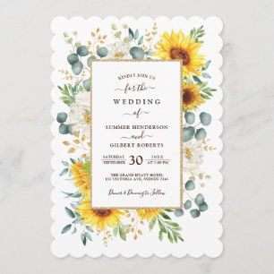 Invitation RADIANCE D'ÉTÉ Jardin de tournesol Mariage de verd