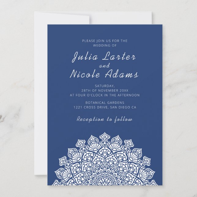 Invitation Radiant Airy Crescent Moon Mandala Wedding (Devant)