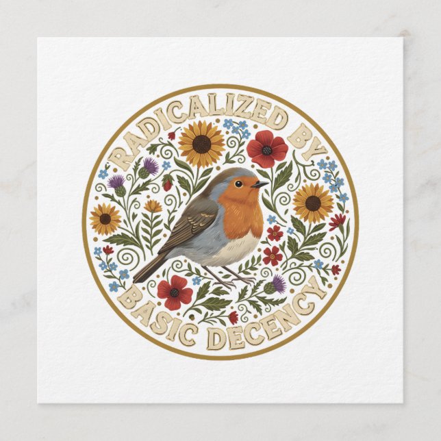 Invitation Radicalized by Basic Decency Bird Design – Vintage (Devant)