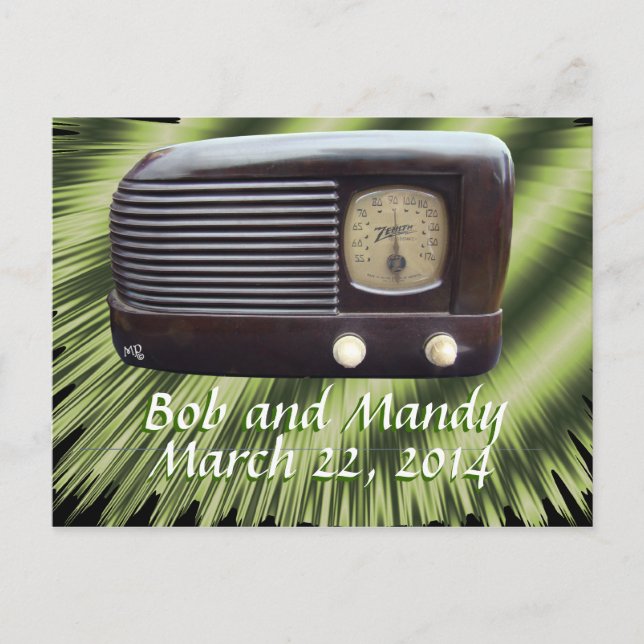 Invitation Radio Vintage-personnaliser (Devant)