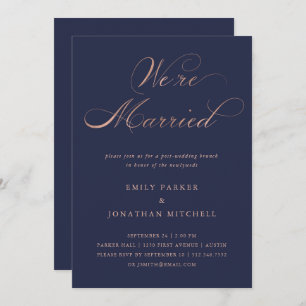 Invitation Raffiné  Faux Rose Gold Post-Mariage Brunch