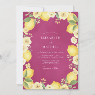 Invitation Rafraîchissante Mariage Méditerranéen Magenta