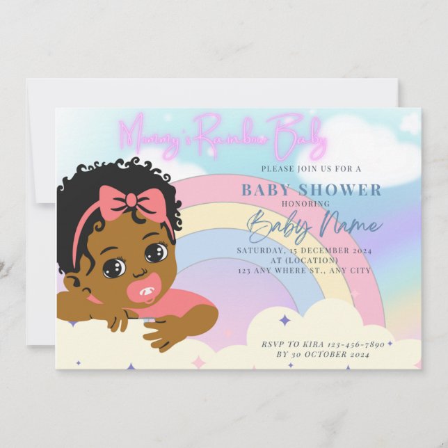 Invitation Rainbow Baby (Devant)