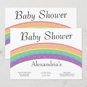 Invitation Rainbow Baby Girl ou boys Baby shower party
