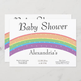 Invitation Rainbow Baby Girl ou garçon Baby shower fête