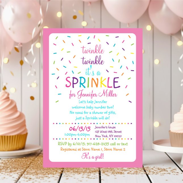 Invitation Rainbow Baby Sprinkle (Créateur téléchargé)