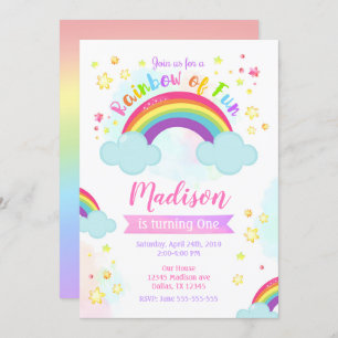 Invitation Rainbow Birthday Invitation, Rainbow of Fun