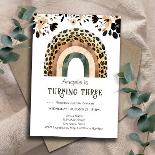 Invitation Rainbow Boho Floral 2e anniversaire
