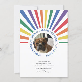 Invitation Rainbow Bridge photo Pet Sympathy Card