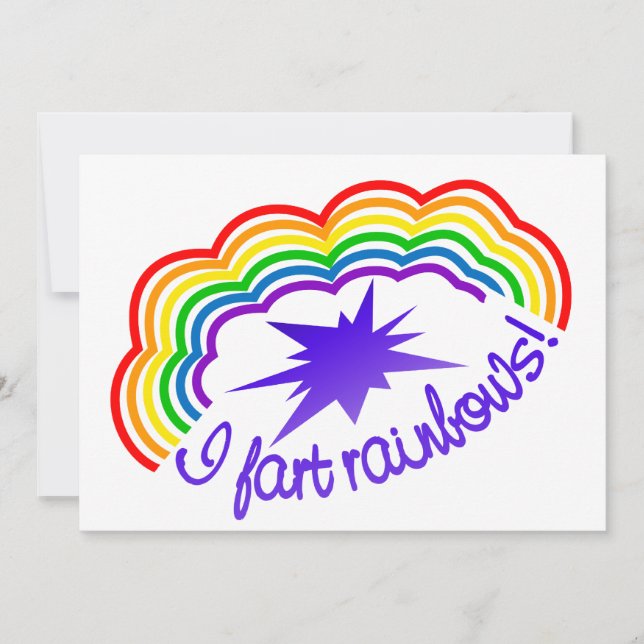 Invitation Rainbow Farts, personnaliser (Devant)