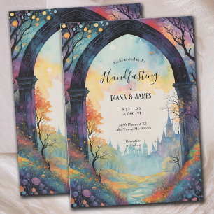 Invitation Rainbow Forest Castle Arch Pagan Handfasting