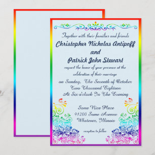 Invitation Rainbow Gay Élégant Mariage élégant