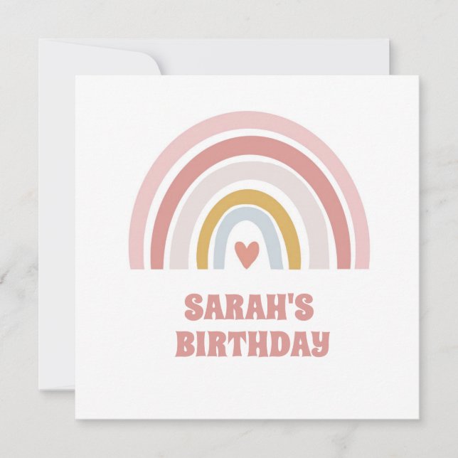 Invitation rainbow girls ou carte d'anniversaire (Devant)