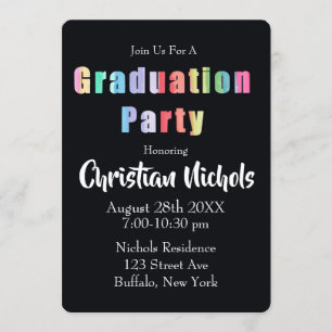 Invitation Rainbow Graduation Party
